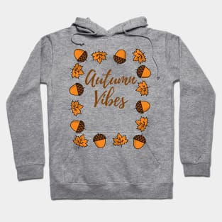 Autumn Vibes Fall Leaves Hazelnut Pattern Design Hoodie